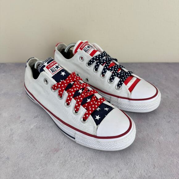 Converse All Star Low Top 170815F Size Women's 7.5 Men's 5.5 Stars & Stripes - Picture 1 of 13